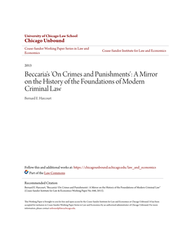 A Mirror on the History of the Foundations of Modern Criminal Law Bernard E