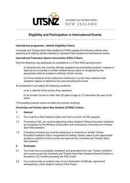 International Eligibility Criteria