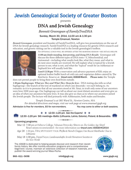 DNA and Jewish Genealogy Bennett Greenspan of Familytreedna