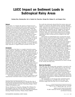 LUCC Impact on Sediment Loads in Subtropical Rainy Areas