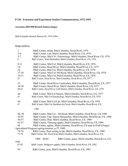 P 120 Extension and Experiment Station Communications, 1972-1993