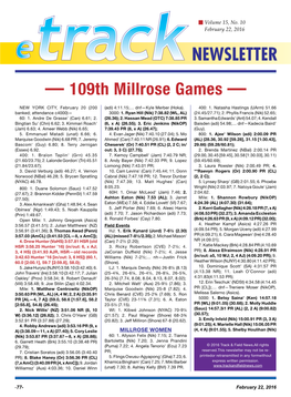 — 109Th Millrose Games —