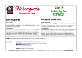 GUIDA ALL'evento Sei Giorni Delle Rose Classe 1 U.C.I., GUIDEBOOK to the EVENT