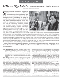 A Conversation with Shashi Tharoor Interview by Ragini Tharoor Srinivasan