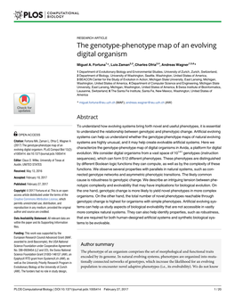 The Genotype-Phenotype Map of an Evolving Digital Organism