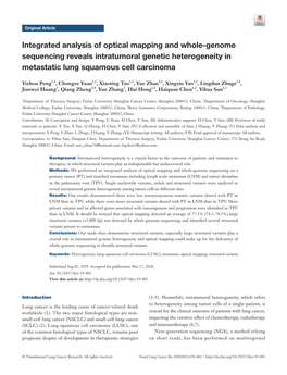 Integrated Analysis of Optical Mapping and Whole-Genome Sequencing Reveals Intratumoral Genetic Heterogeneity in Metastatic Lung Squamous Cell Carcinoma
