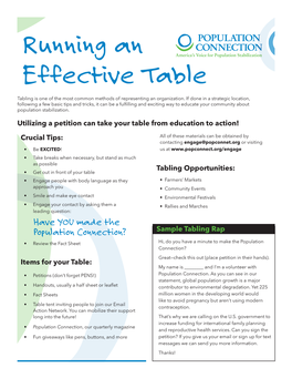 Running an Effective Table