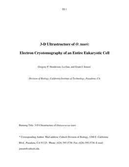 3-D Ultrastructure of O. Tauri: Electron