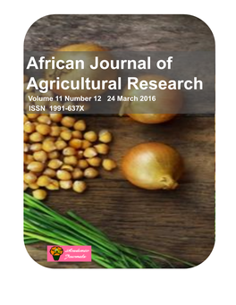 African Journal of Agricultural Research Volume 11 Number 12 24 March 2016 ISSN 1991-637X