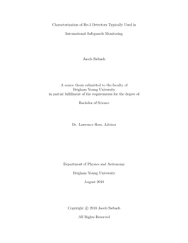 Characterization of He-3 Detectors Typically Used in International