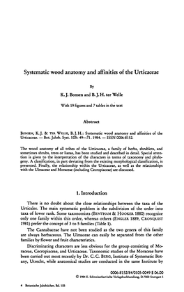 Systematic Wood Anatomy and Affinities of The