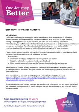 Staff Travel Information Guidance