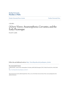 Anamorphosis, Cervantes, and the Early Picaresque David R