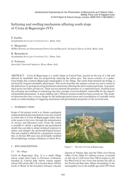 Softening and Swelling Mechanism Affecting South Slope of Civita Di Bagnoregio (VT)