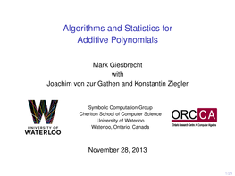 Algorithms and Statistics for Additive Polynomials