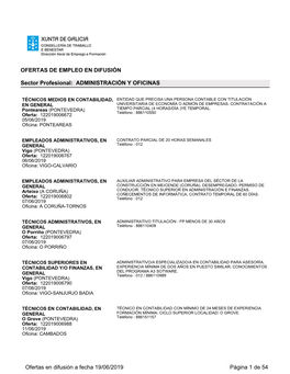 OFERTAS DE EMPLEO EN DIFUSIÓN Sector Profesional