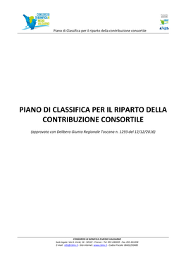 Piano Di Classifica Per Il Riparto Della Contribuzione Consortile