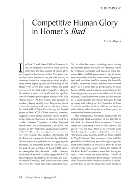 Competitive Human Glory in Homer's Iliad |