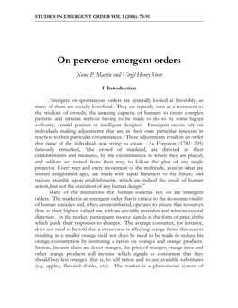 On Perverse Emergent Orders
