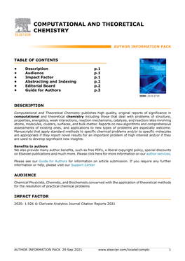 Computational and Theoretical Chemistry