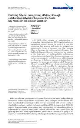 Fostering Fisheries Management Efficiency Through Collaboration Networks: the Case of the Kanan Kay Alliance in the Mexican Caribbean