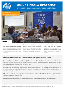 IOM Guinea Ebola Response Situation Report 21 January