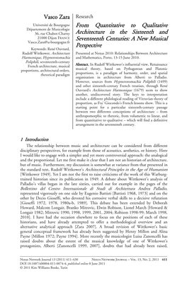 From Quantitative to Qualitative Architecture in the Sixteenth and Seventeenth Centuries:… England, Italy and France—Strong Links with This Tradition Remained