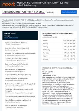 MELBOURNE - GRIFFITH VIA SHEPPARTON Bus Time Schedule & Line Map