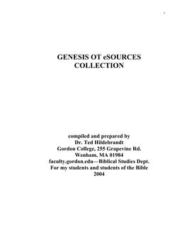 Bibliography of Genesis Articles at Gordon*