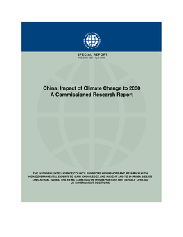 China: the Impact of Climate Change to 2030 a Commissioned Research Report