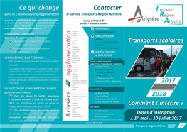 Contacter 2017 2018 Ce Qui Change