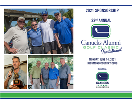 Canuck Alumni 2021 Sponsorship Package