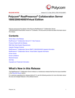 Polycom Realpresence Collaboration Server 1800/2000/4000/Virtual Edition Getting Started Guide