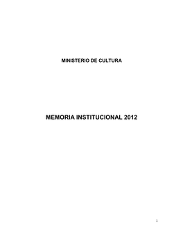 Memoria Institucional 2012