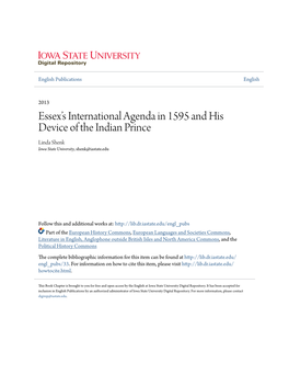 Essexâ•Žs International Agenda in 1595 and His Device of the Indian
