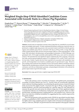 Weighted Single-Step GWAS Identified Candidate Genes