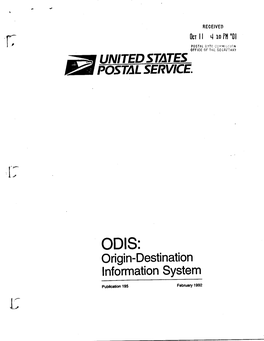UNITED STATES POSTAL SERVICE. Origin-Destination Information System