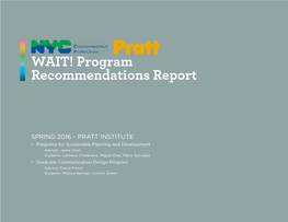 WAIT! Program Recommendations Report