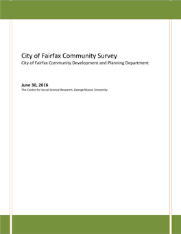 City of Fairfax Community Survey City of Fairfax Community Development and Planning Department