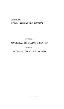 Koro Literature Review