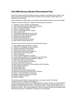 Fall 2006 Diverse Student Recruitment Plan
