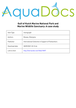 The Gulf of Kutch Marine National Park and Sanctuary: a Case Study