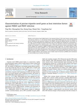 Characterization of Porcine Tripartite Motif Genes As Host Restriction