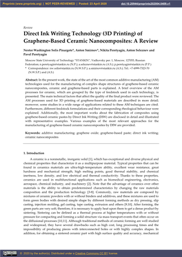 3D Printing) of Graphene-Based Ceramic Nanocomposites: a Review