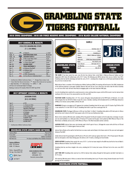 Grambling State Football Grambling State Tigers