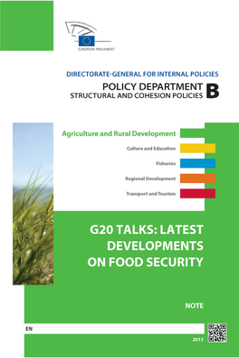 G20 Talks: Latest Developments on Food Security