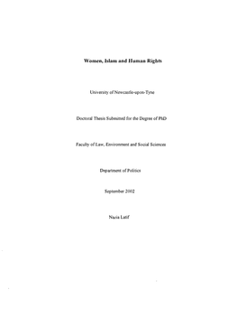 Women, Islam and Human Rights