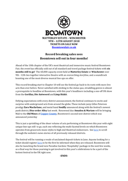 Record Breaking Sales Sees Boomtown Sell out in Four Months!