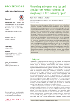 Unravelling Anisogamy: Egg Size and Ejaculate Size Mediate Selection On