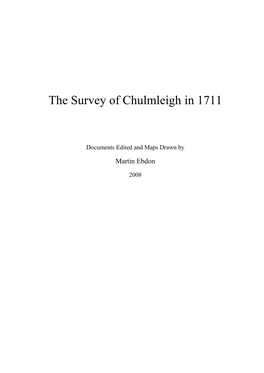 The Survey of Chulmleigh in 1711